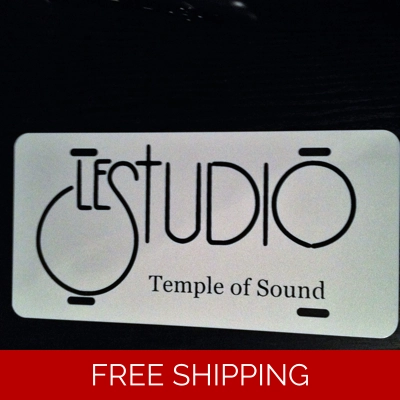 Le Studio License Plates White Black Logo